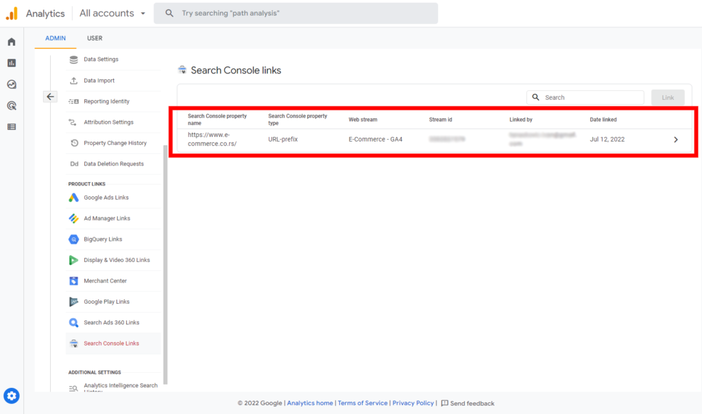 Uputstvo za spajanje Google Analytics 4 sa Google Seach Console
