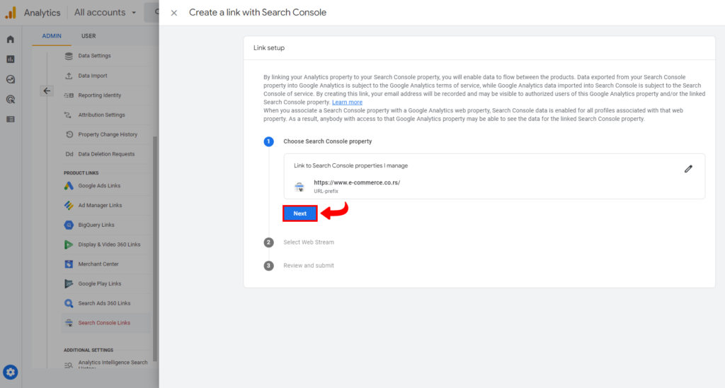 Uputstvo za spajanje Google Analytics 4 sa Google Seach Console