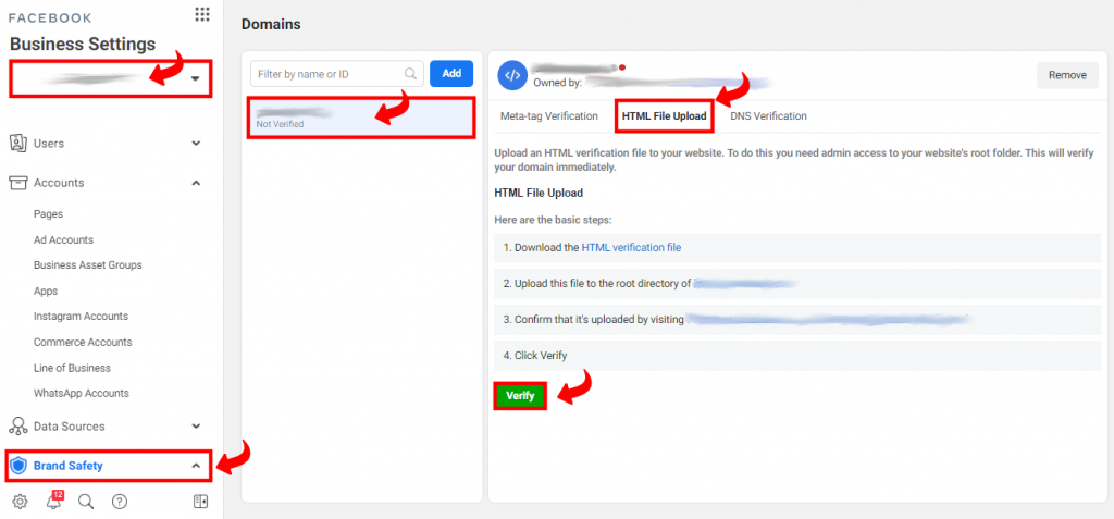 Verifikacija pomoću HTML fajla
